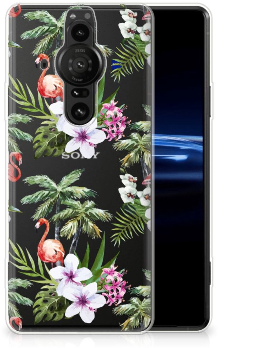 Sony Xperia Pro-I TPU Hoesje Flamingo Palms