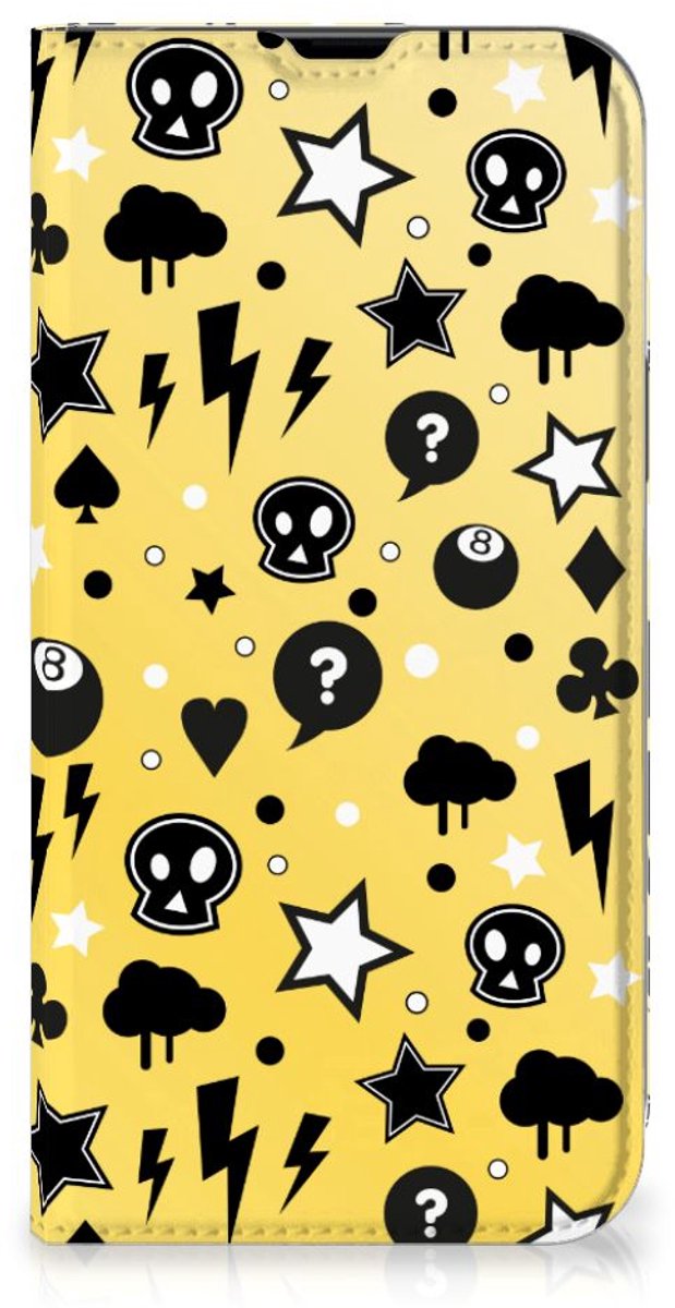 Mobiel BookCase iPhone 13 Pro Max Punk Geel