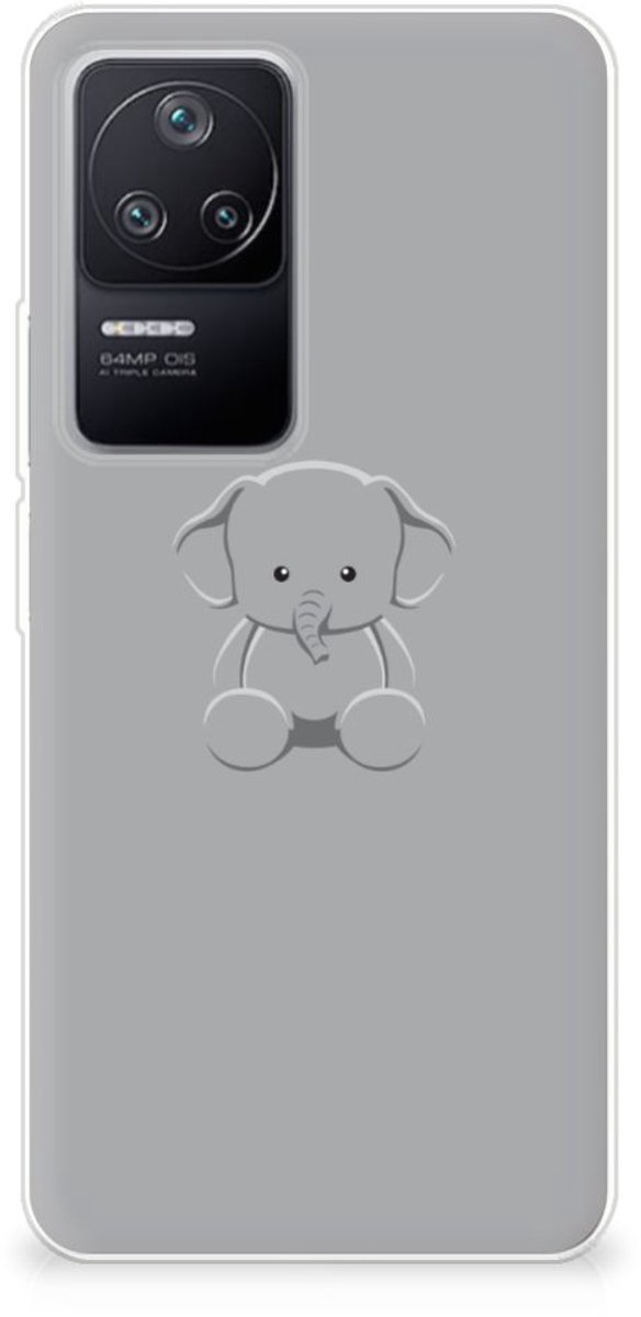 Xiaomi Poco F4 Telefoonhoesje met Naam Grijs Baby Olifant