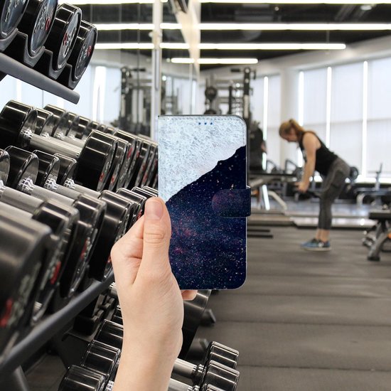 Etuis Portefeuille Compatible avec Cuir Flip Cover Fermeture magnétique pour OPPO Reno6 5G Coque Espace Mer