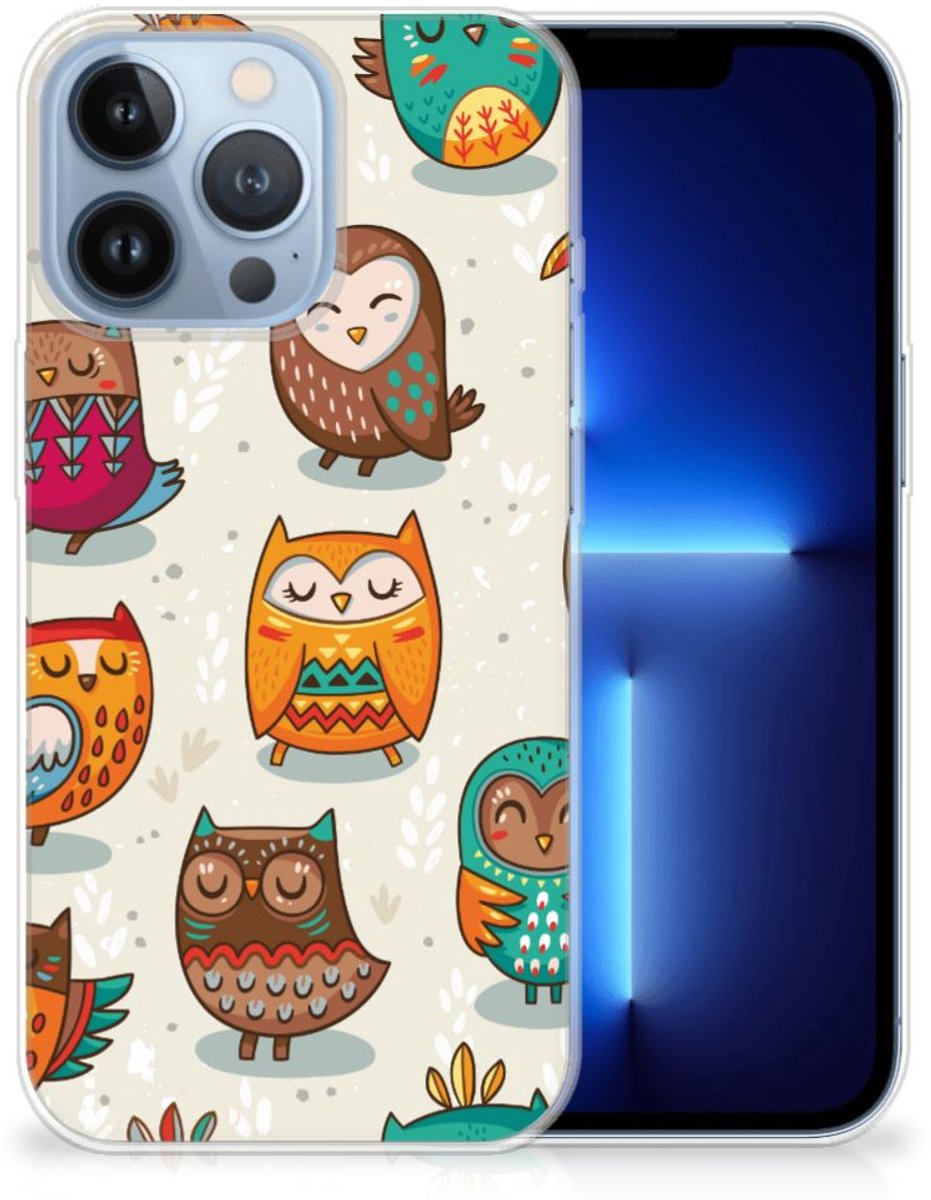 Apple iPhone 13 Pro TPU Hoesje Vrolijke Uilen