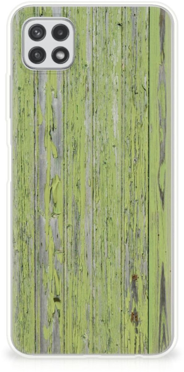 Back Cover voor Samsung Galaxy A22 5G Bumper Hoesje Green Wood