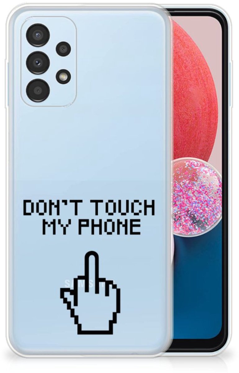 Samsung Galaxy A13 4G Silicone-hoesje Finger Don't Touch My Phone
