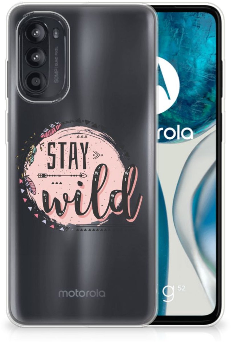 Motorola Moto G52/G82 Telefoonhoesje met Naam Boho Stay Wild