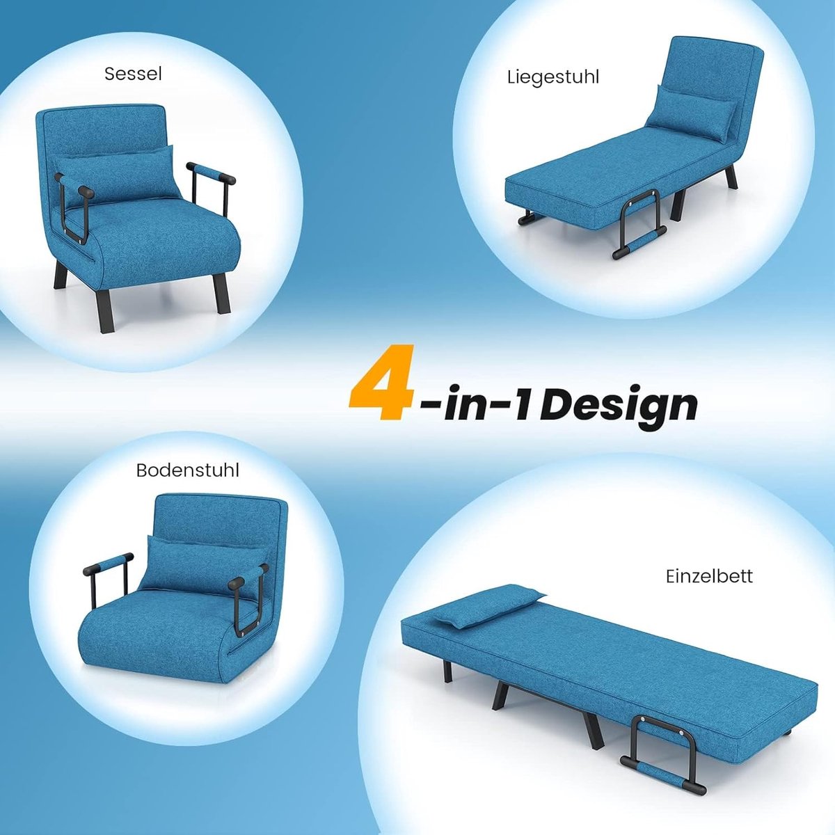 COSTWAY COSTWAY 4-in-1 Slaapstoel - afbeelding 3