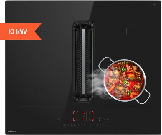 Klarstein AirJet Hybrid Down Air System | Inductiekookplaat + afzuigkap