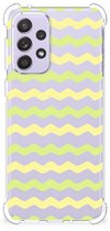 Trendy de Housses de téléphone Samsung Galaxy A33 Coque de téléphone avec bord transparent Vagues Yellow