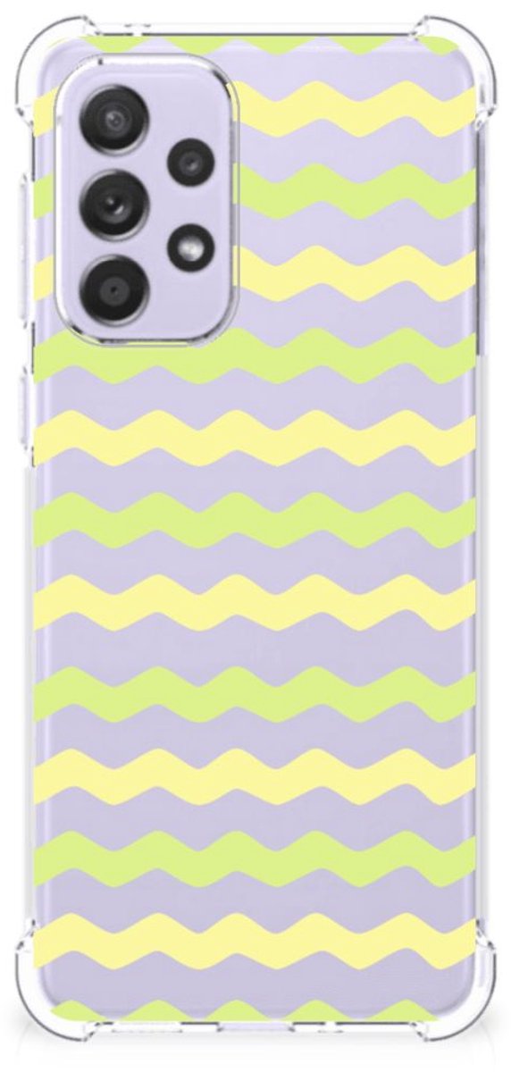 Samsung Galaxy A33 Doorzichtige Silicone Hoesje Waves Yellow