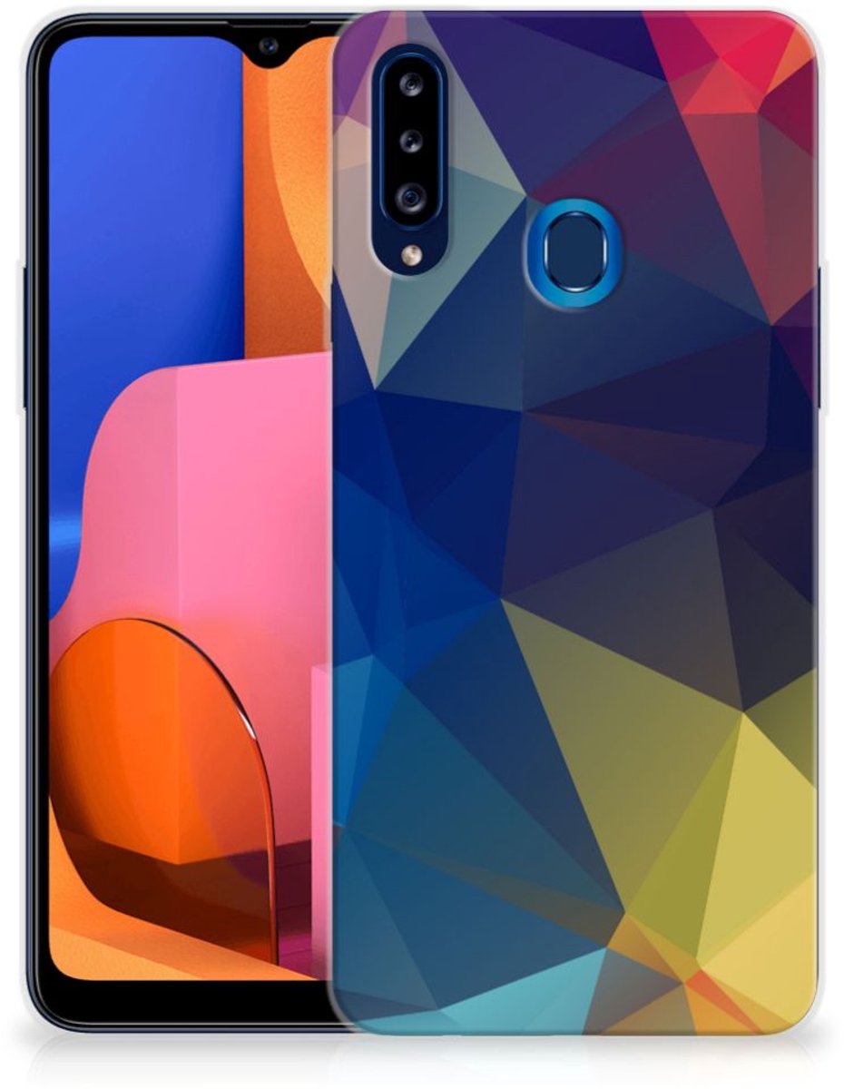 Samsung Galaxy A20s TPU Hoesje Polygon Dark