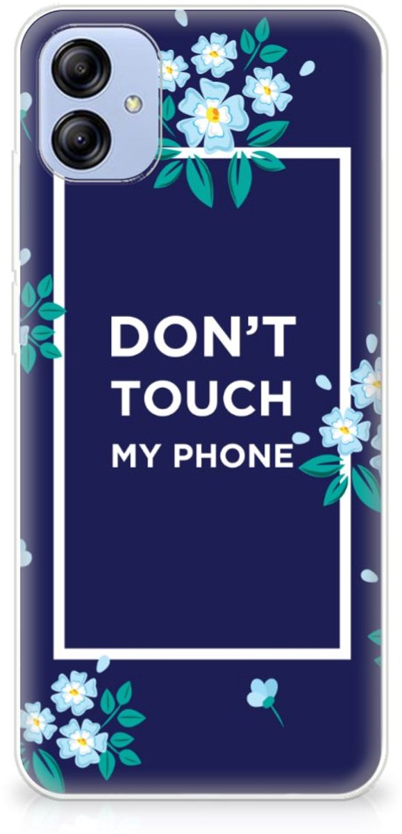 Samsung Galaxy A04e Silicone-hoesje Flowers Blue DTMP