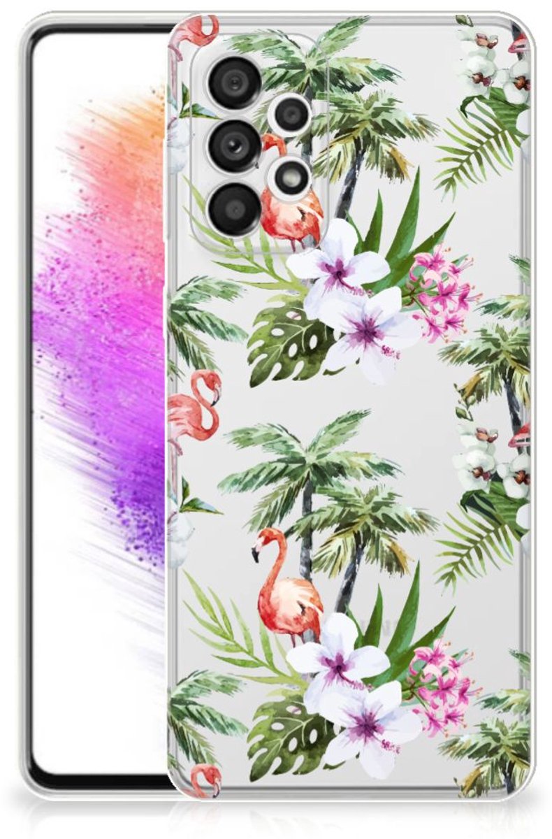 Samsung Galaxy A73 5G TPU Hoesje Flamingo Palms
