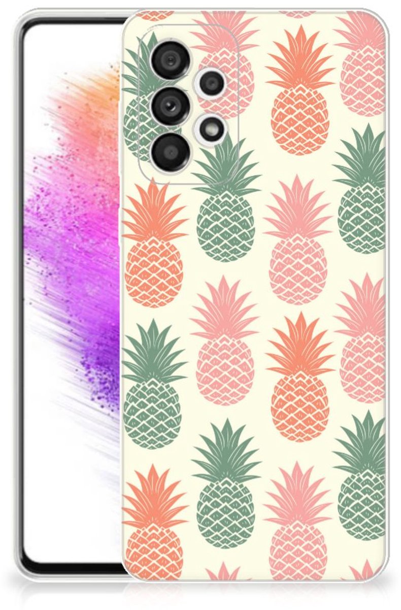 Back Cover voor Samsung Galaxy A73 5G Siliconen Case Ananas