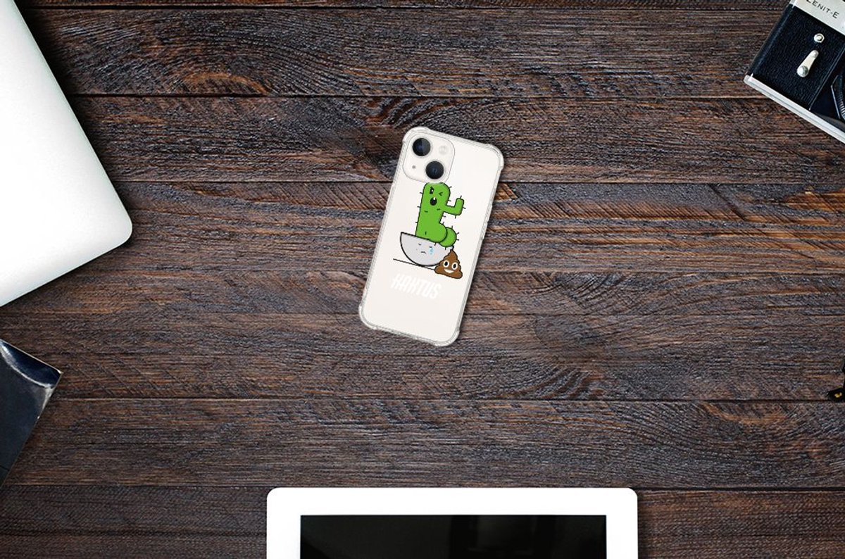 Back Cover voor iPhone 13 Stevig Bumper Hoesje Cactus Poo