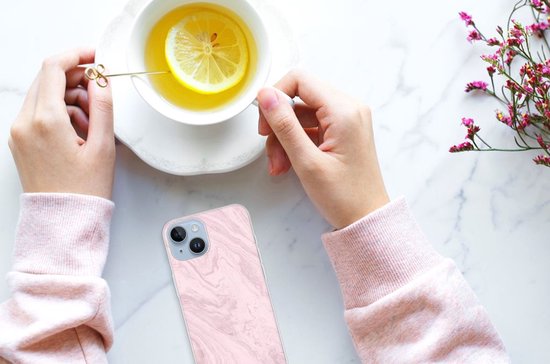 Housse Coque pour Apple iPhone 14 Coque Téléphone Rose Marble