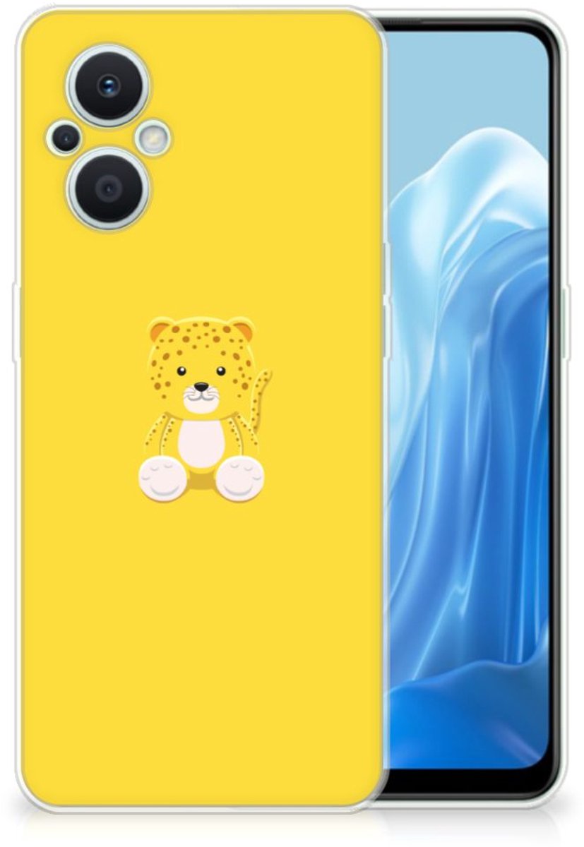 OPPO Reno8 Lite Telefoonhoesje met Naam Baby Leopard