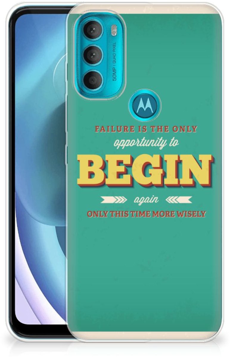 Motorola Moto G71 5G Siliconen hoesje met naam Quote Begin