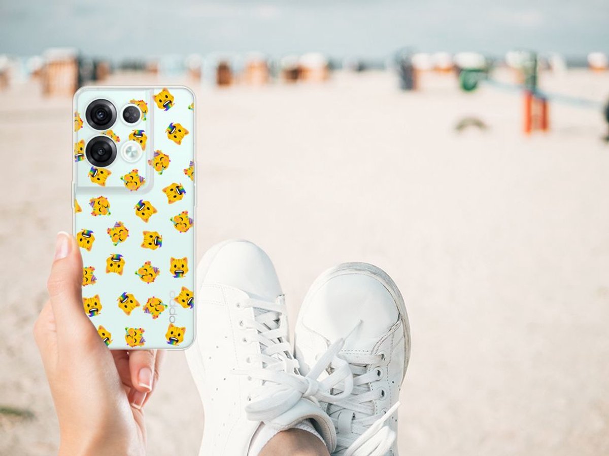 TPU bumper voor OPPO Reno8 Pro Katten Emojis