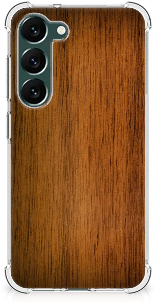 Samsung Galaxy S23 Plus Stevig Telefoonhoesje Donker Hout