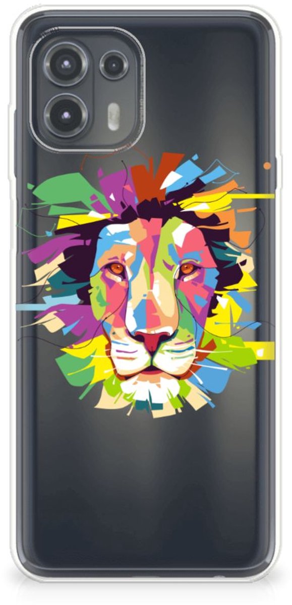 Motorola Edge 20 Lite Telefoonhoesje met Naam Lion Color