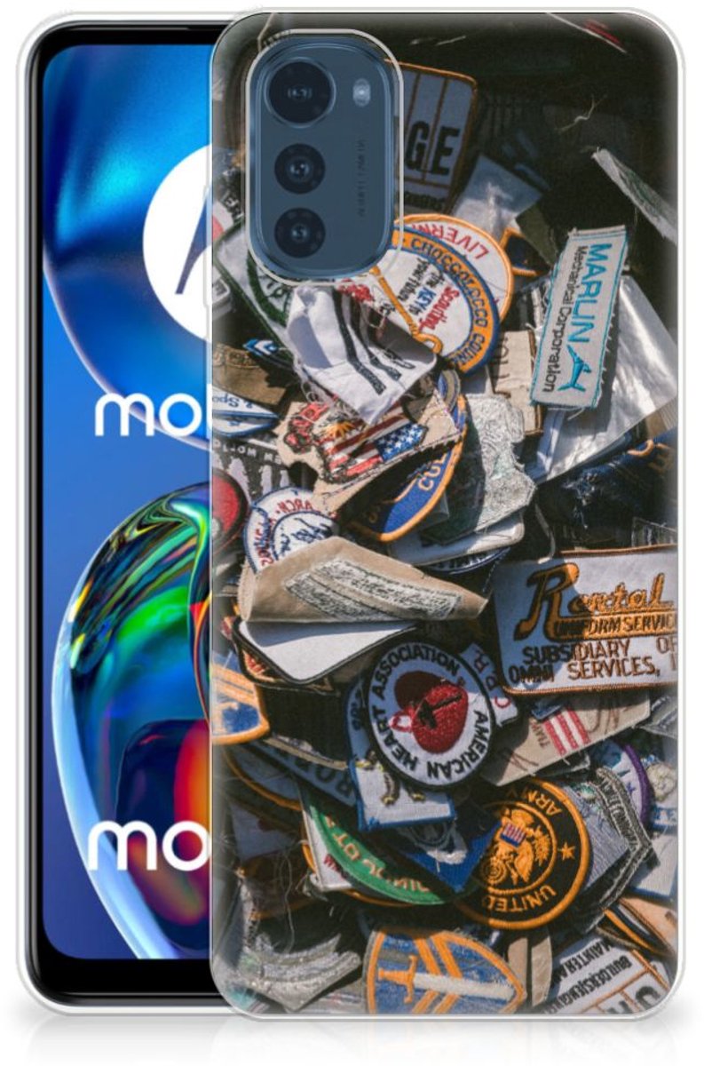 Motorola Moto E32/E32s Siliconen Hoesje met foto Badges