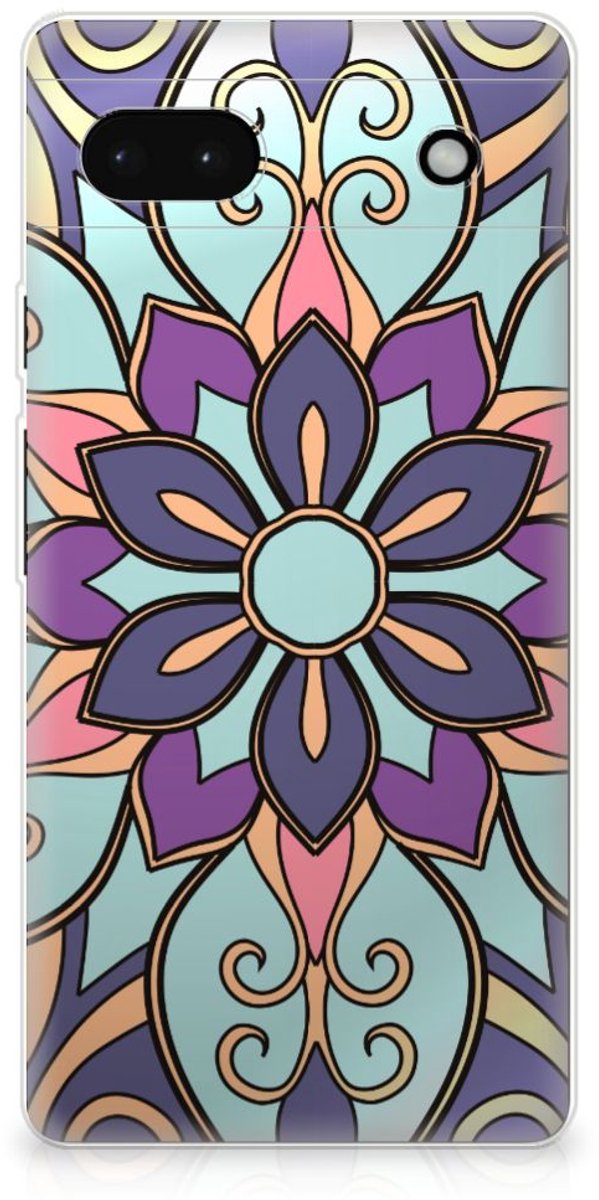 Google Pixel 6A TPU Case Purple Flower