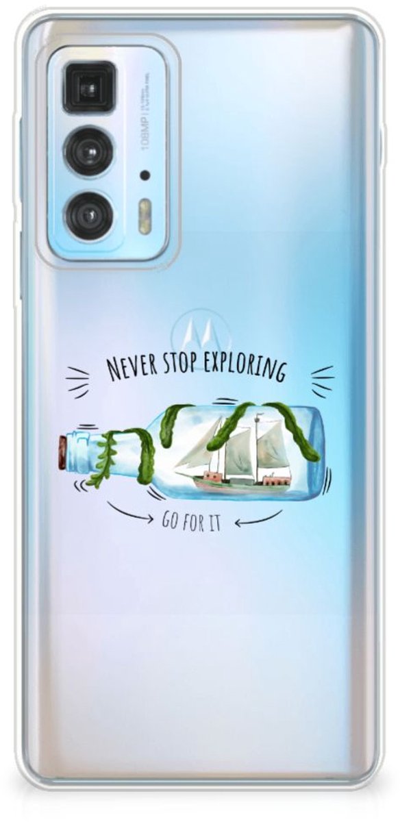 Motorola Edge 20 Pro Telefoonhoesje met Naam Boho Bottle