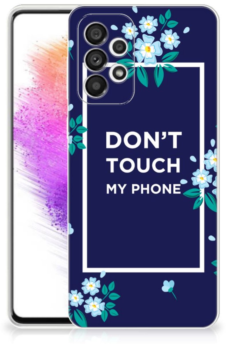 Samsung Galaxy A73 5G Silicone-hoesje Flowers Blue DTMP