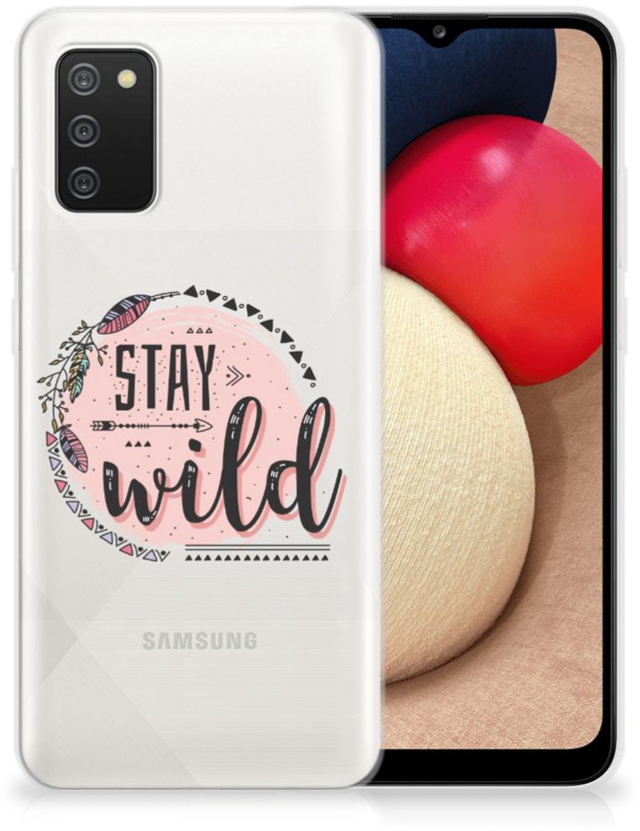 Samsung Galaxy A02s Telefoonhoesje met Naam Boho Stay Wild