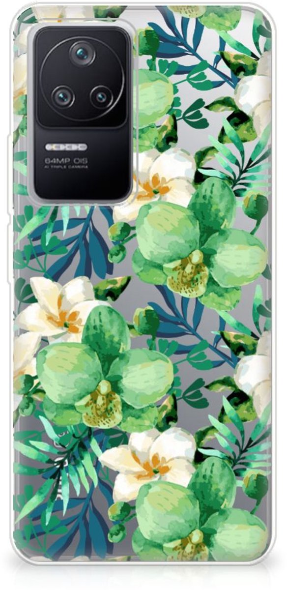 Xiaomi Poco F4 TPU Case Orchidee Groen