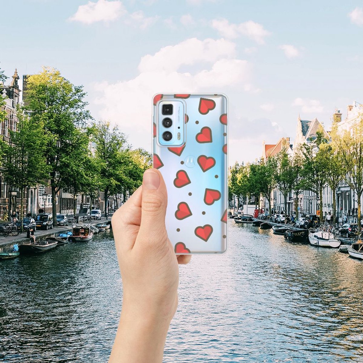 Motorola Edge 20 Pro TPU bumper Hearts