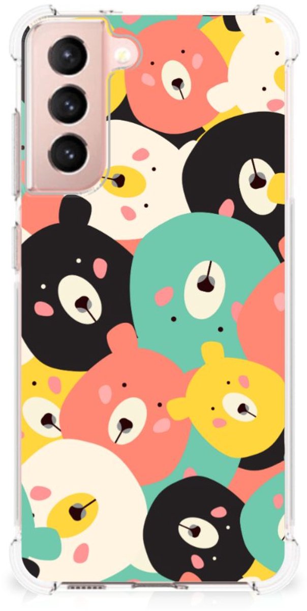 TPU Case Anti-Shock voor Samsung Galaxy S21 FE Stevig Bumper Hoesje Bears