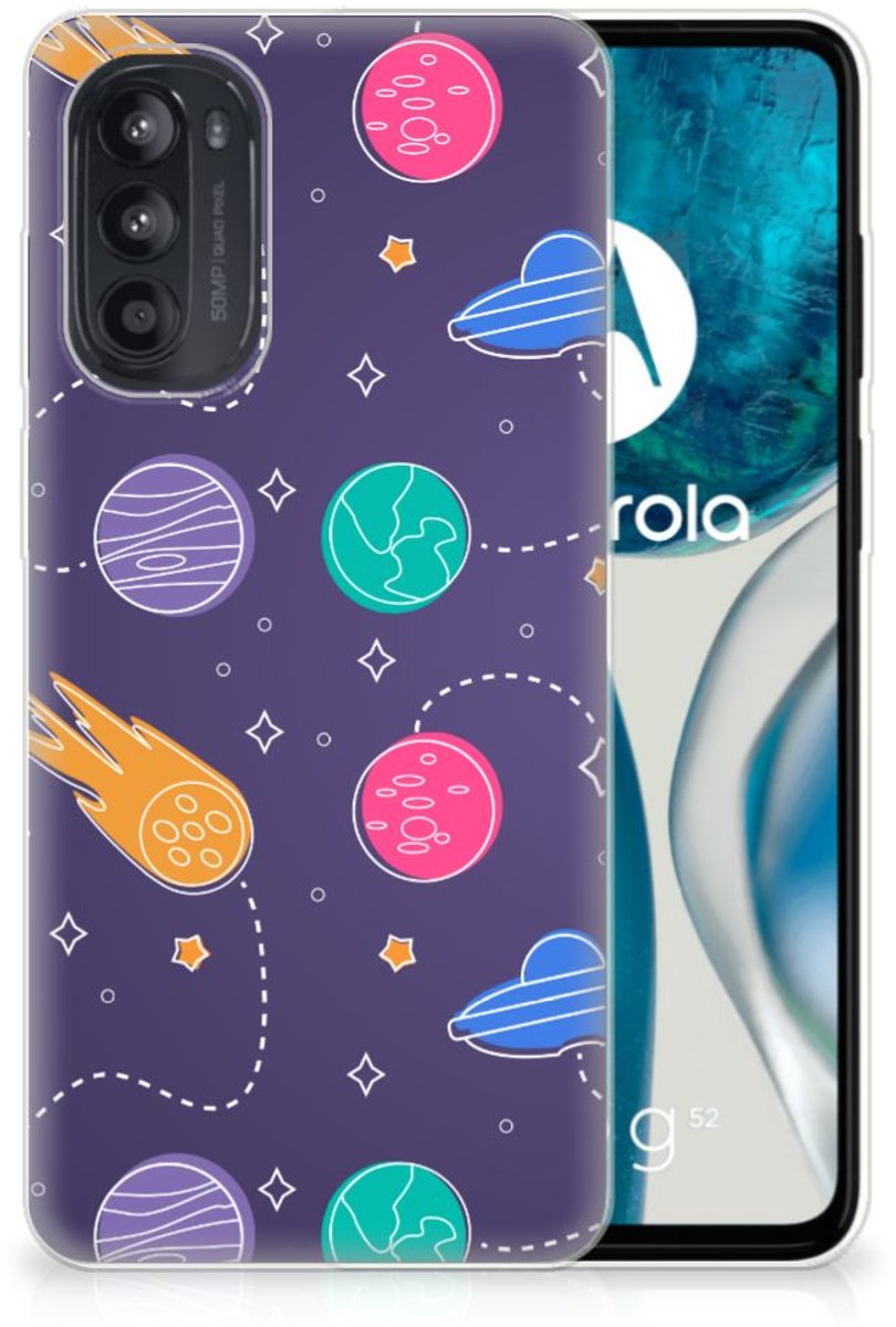 Back Cover voor Motorola Moto G52/G82 Silicone Back Cover Space