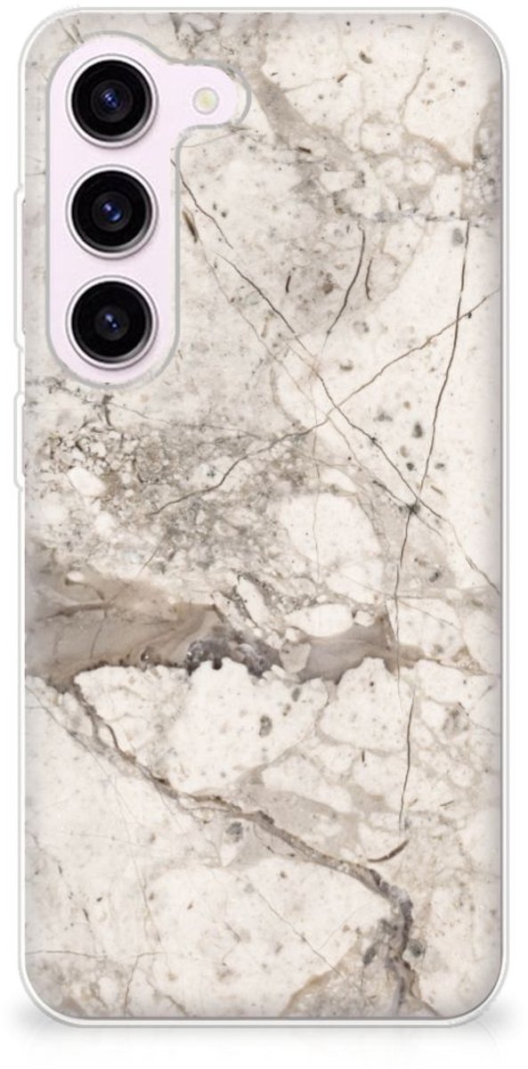 Samsung Galaxy S23 TPU Siliconen Hoesje Marmer Beige