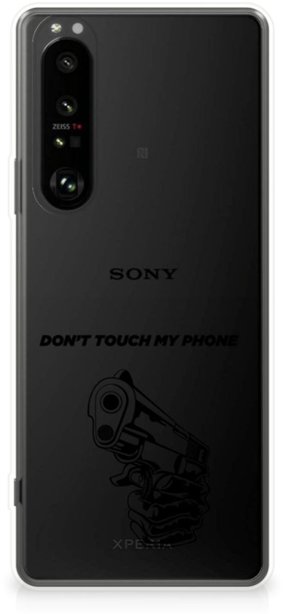Sony Xperia 1 III Silicone-hoesje Gun Don't Touch My Phone