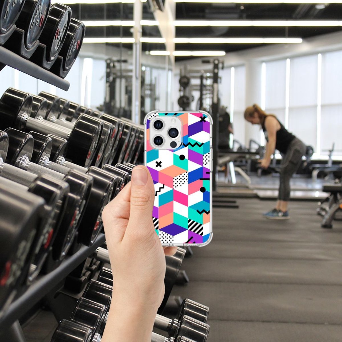 TPU Case Anti-Shock voor Apple iPhone 13 Pro Shockproof Case Blokken Kleurrijk