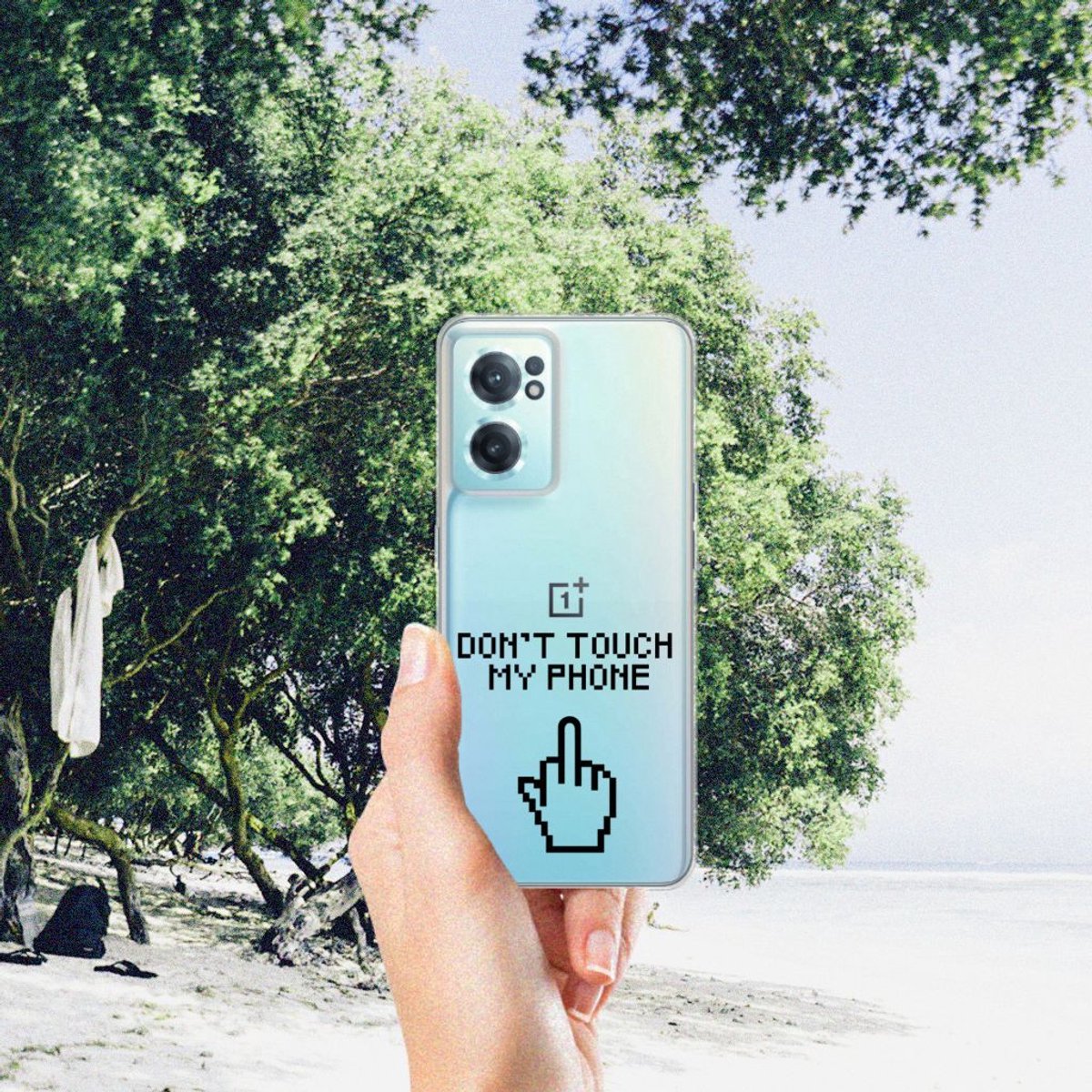OnePlus Nord CE 2 5G Silicone-hoesje Finger Don't Touch My Phone