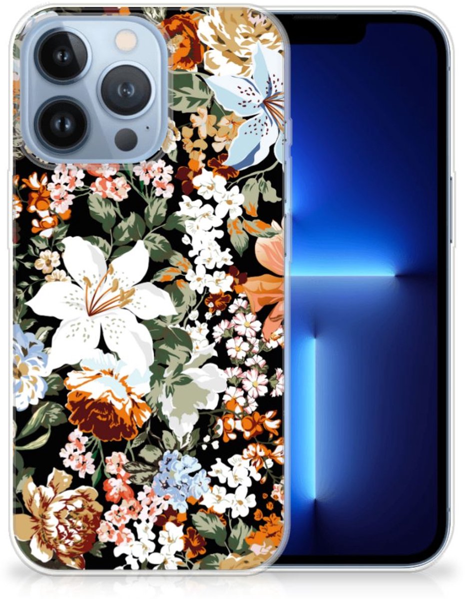TPU Case voor Apple iPhone 13 Pro Dark Flowers