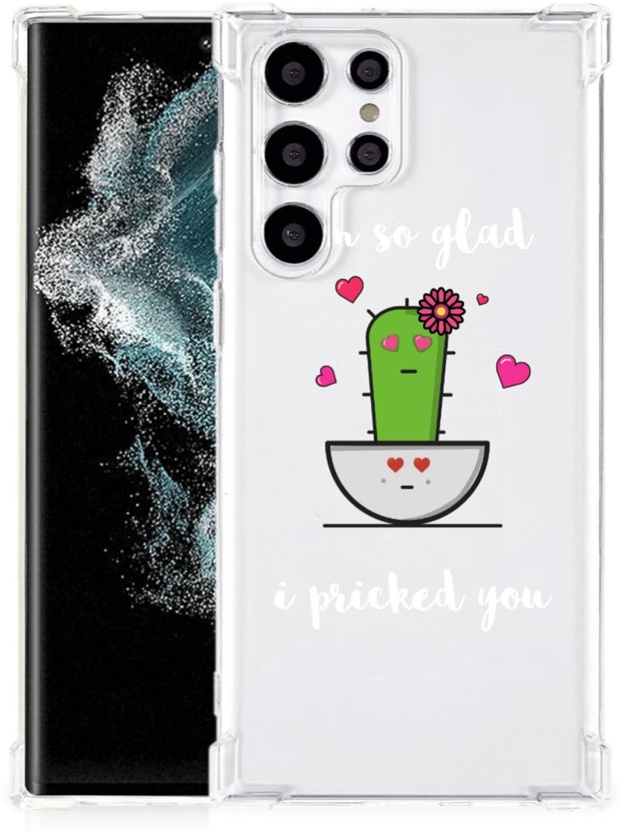 TPU Case Anti-Shock voor Samsung Galaxy S22 Ultra Stevig Bumper Hoesje Cactus Glad