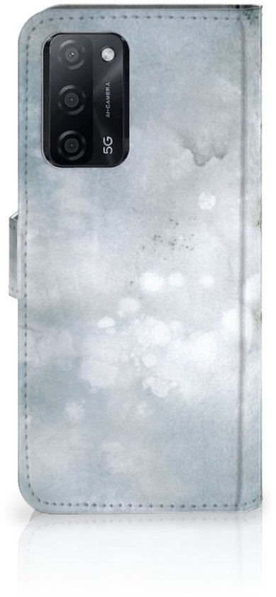 Etui à rabat OPPO A16/A16s | Coque Smartphone OPPO A54s Peinture Gris