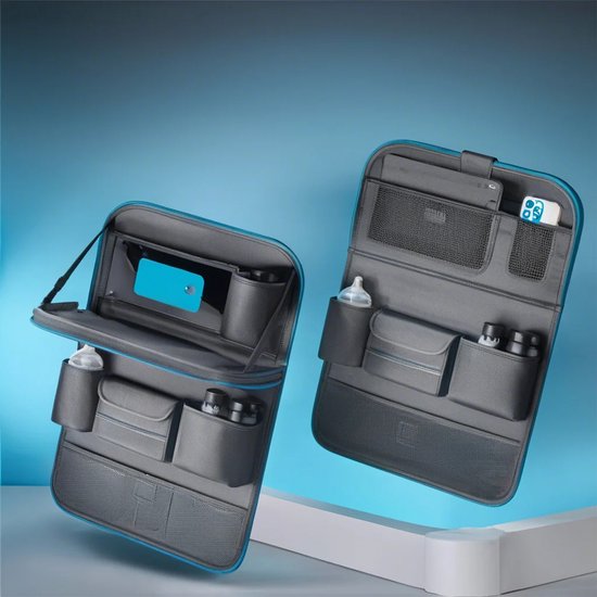 PREMIUM Autostoel Organizer(1 stuk) - Inklapbaar- Carseat Organiser -lederen Auto Stoel Organizer - Tablet houder - Auto Tafeltje - Auto Organizer - Beker houder - Paraplu Houder - Tissue doos houder — afbeelding 5