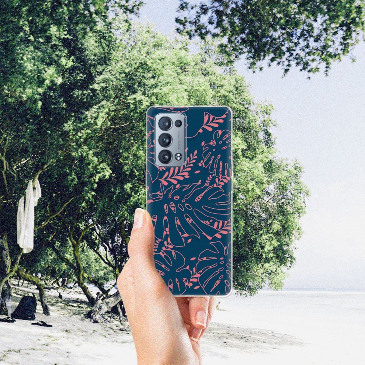 OPPO Reno 6 Pro Plus 5G TPU Case Palm Leaves