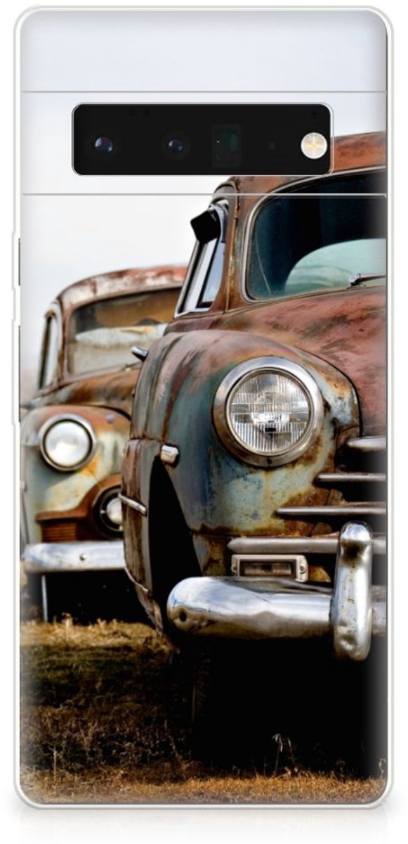 Google Pixel 6 Pro Siliconen Hoesje met foto Vintage Auto