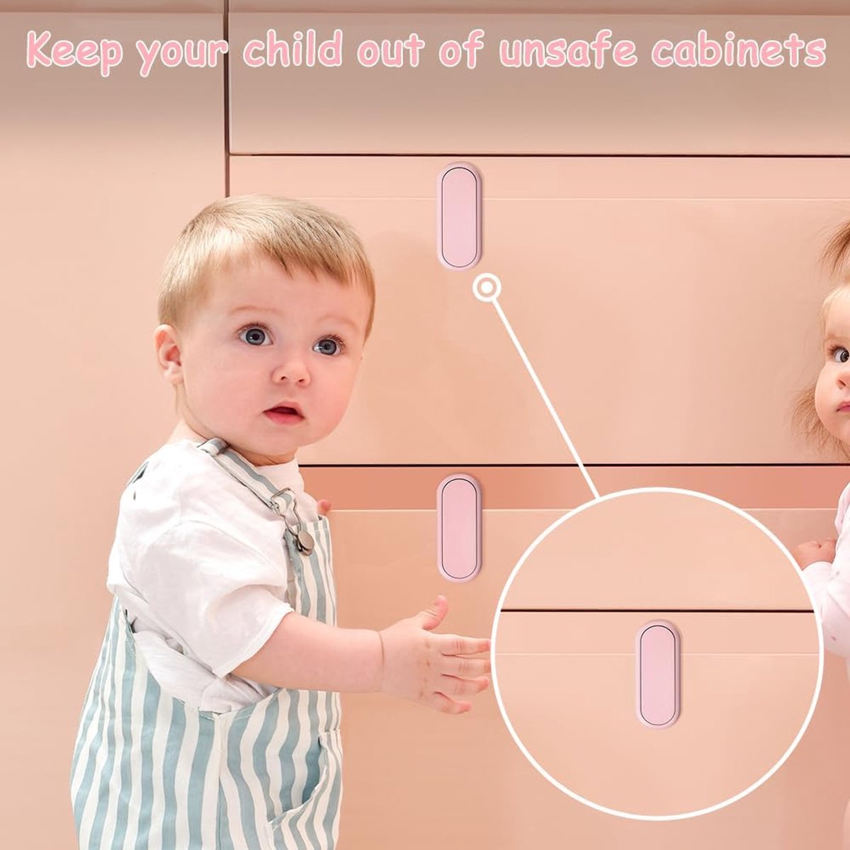 Kastsloten voor kinderen - 10stuks - Zelfklevend - Kinderslot Kastjes - kast- & ladebeveiliging - Ladebeveiliging voor Baby - Kastsloten Babyveilig - Kinderveiligheid Kastsloten voor Kinderen - Kinderbeveiliging Slotjes - roze – foto 4