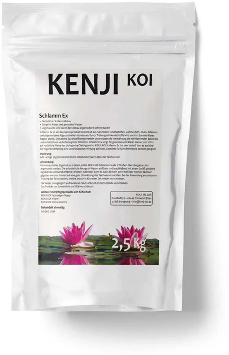 KENJI KOI Vijverslib Ex 2,5 kg - Effectieve Vijverslib Verwijderaar voor het Hele Jaar - Vijveronderhoud - Zwemvijver