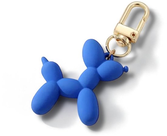 Foto: Sleutelhanger tashanger ballonhond blauw blue balloon twisting ballonfiguur ballon key chain balloon dog teckel
