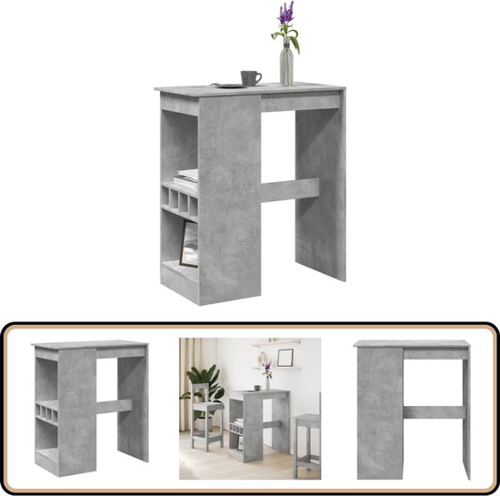 Witte bartafel en planken 90x40x103,5 cm bewerkt hout