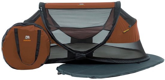 Deryan Baby Luxe Campingbedje – Inclusief zelfopblaasbare matras - Caramel