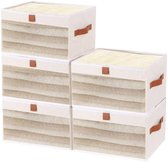 Boîte de rangement pliable Selbro® avec fenêtres transparentes, panier en tissu, étagères, organiseur de placard pour vêtements - 38 x 25 x 25 cm (5 pièces)