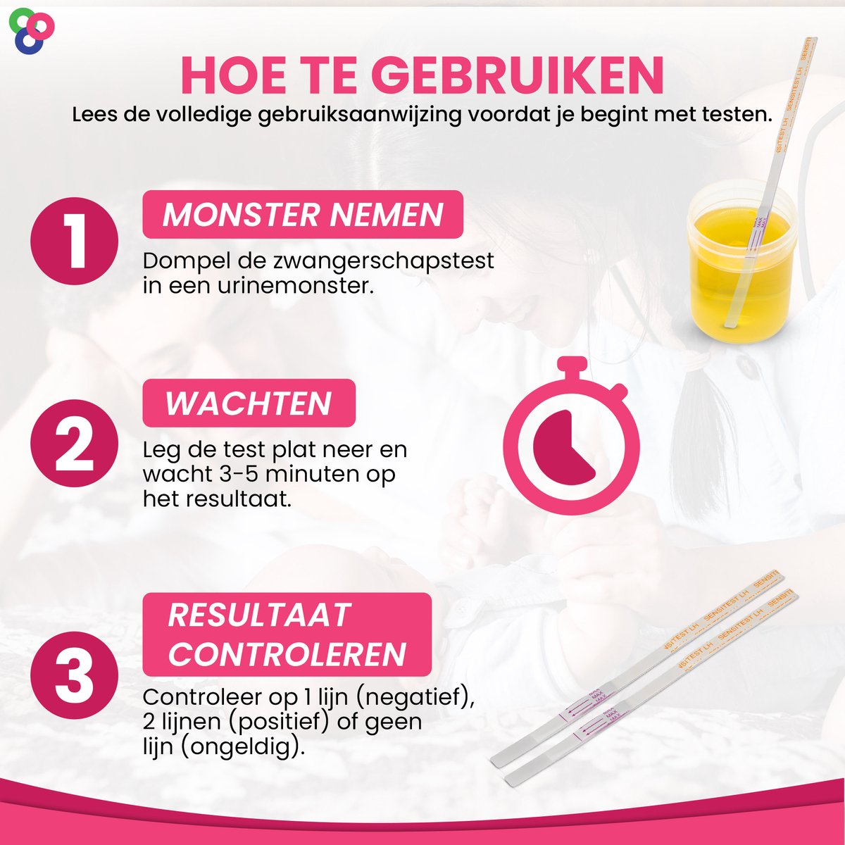 Sensitest Ovulatietest Dipstick – 12 stuks – Gevoelige ovulatietesten – Vind eenvoudig je vruchtbare dagen & vergroot je kans op zwangerschap – Inclusief ovulatiekalender & handleiding – foto 2