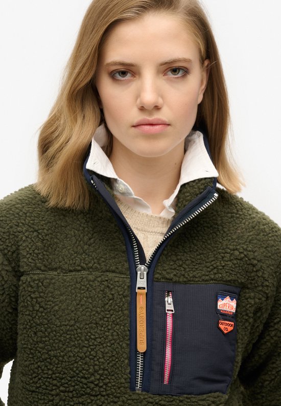 Superdry - Vintage retro fleecetrui met halve rits - Dames - Truien